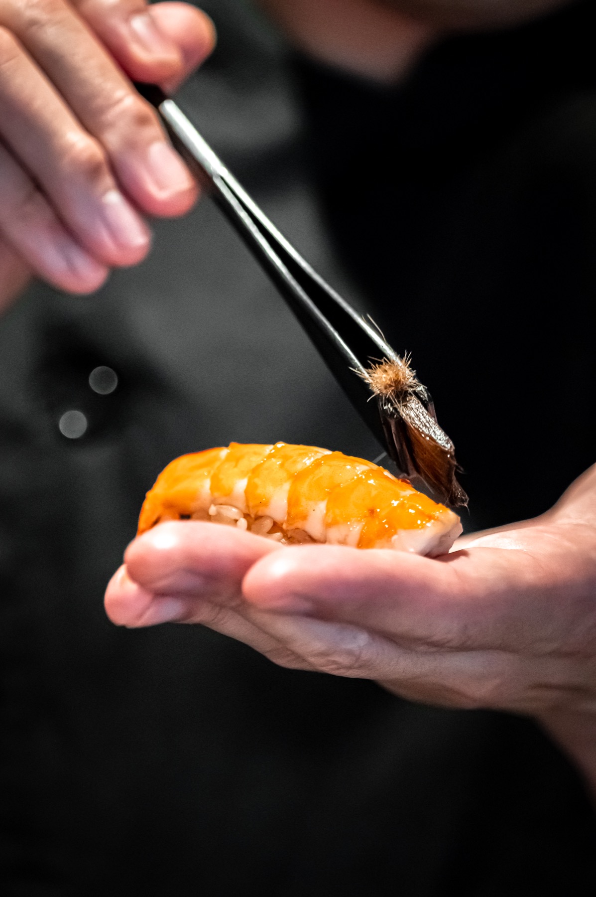 Sushi served by hand at TEPPEN Sathorn